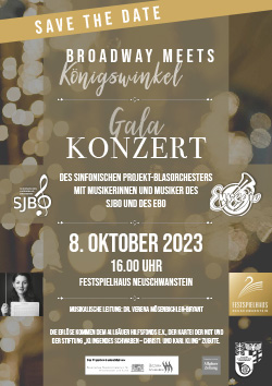 Plakat Sinfonisches Projet-Blasorchester Gala-Konzert Füssen 2023